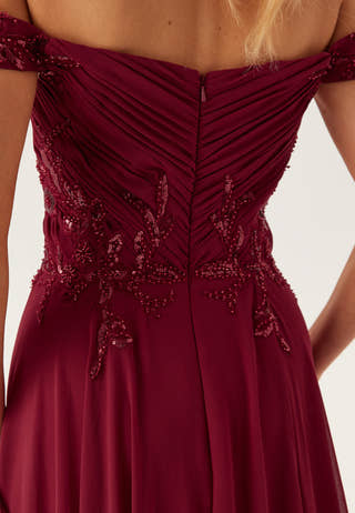Chiffon Off Shoulder Evening Dress