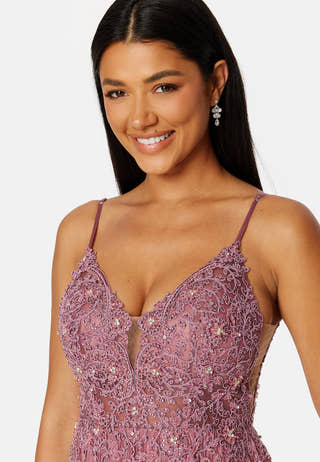 Maxi Glitter Plisse Dress