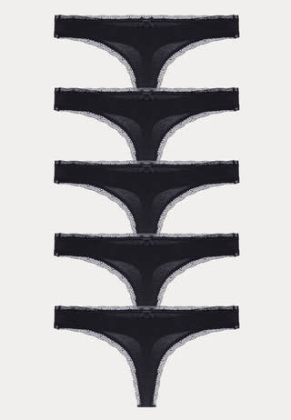 Essential Cotton Thong 5-pack
