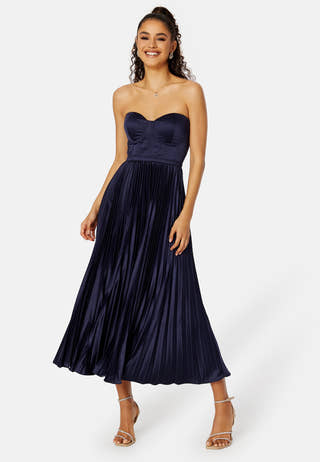 Milan Bustier Pleated Dress