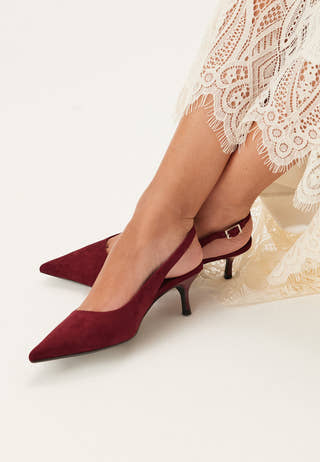 Faux Suede Slingback