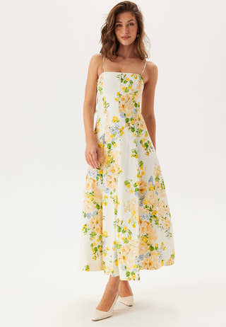 Charlotte Strapless Printed Midi Dress