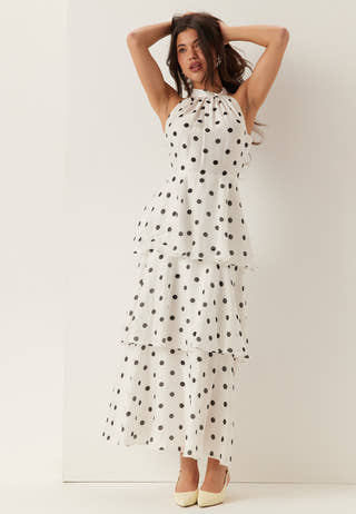 Monroe Tier Halter Midi Dress