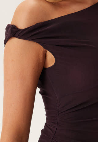 Violet Hanky Hem Jersey Midi