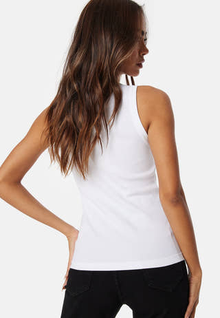 High Neck Rib Tank Top