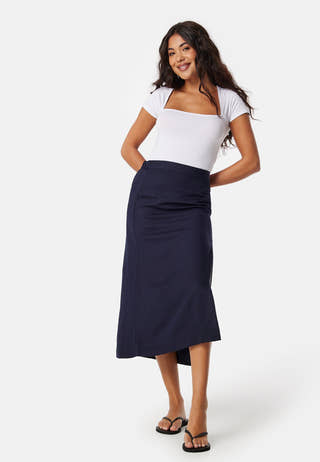 Midi Linen Blend Skirt