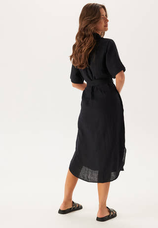 Reg Linen Ss Shirt Dress