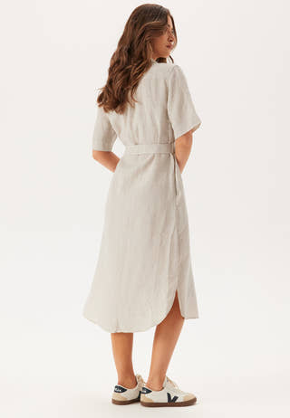 Reg Linen Ss Shirt Dress