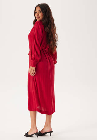 Relaxed Satin Stripe Shirt Dress