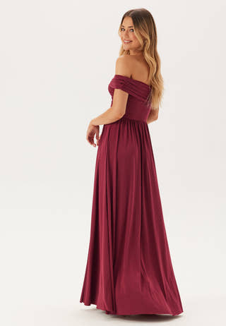 Bardot Rouched Maxi Split Dress