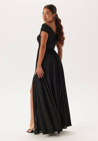 Bardot Rouched Maxi Split Dress