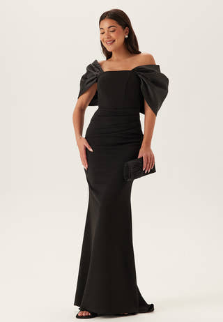 Bardot Satin Bow Back Maxi Dress