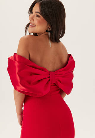 Bardot Satin Bow Back Maxi Dress