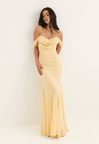 Chiffon Off Shoulder Maxi Dress