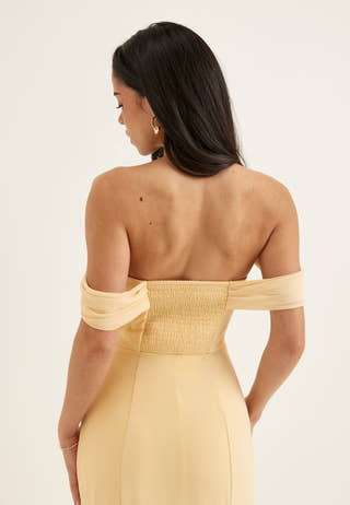 Chiffon Off Shoulder Maxi Dress
