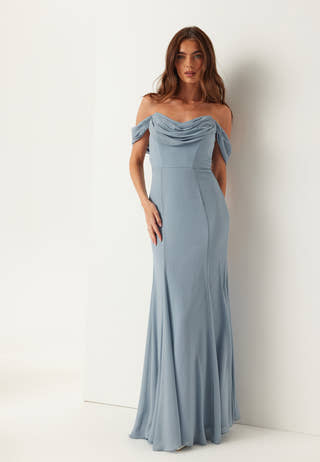 Chiffon Off Shoulder Maxi Dress