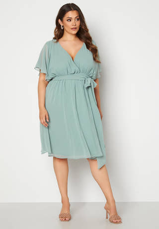 Flutter Sleeve Chiffon Midi Dress