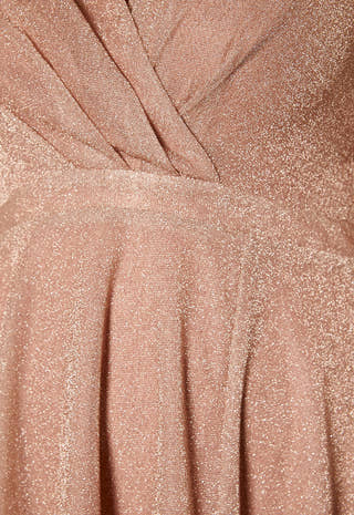 Glitter Wrap Front Maxi Curve Dress With Split