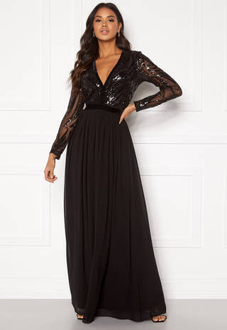 Deep V Sequin Maxi Dress