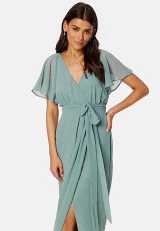 Flutter Chiffon Wrap Maxi Dress