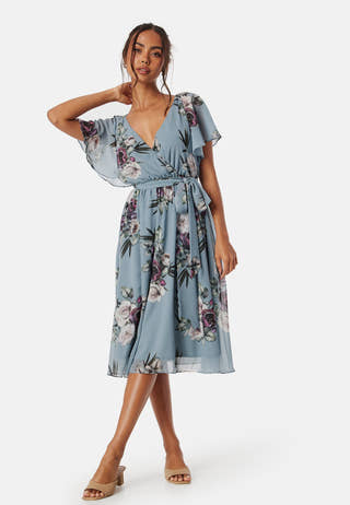 Flutter Floral Midi Dress
