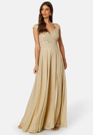Glitter Wrap Maxi Dress