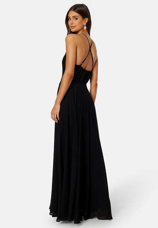 High Neck Chiffon Maxi Dress
