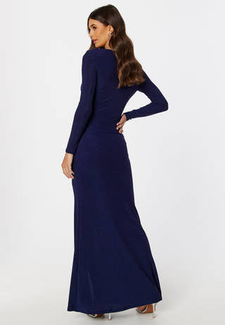 Long Sleeve Glitter Maxi Dress