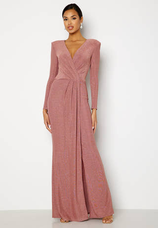 Long Sleeve Glitter Maxi Dress