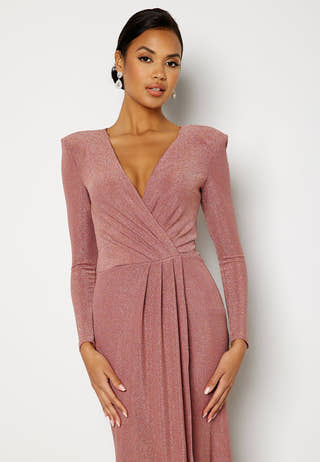 Long Sleeve Glitter Maxi Dress