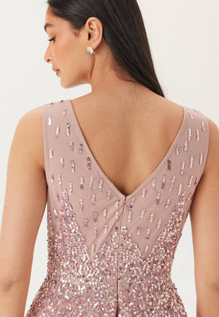Sequin Sunray Sleeveless Maxi Dress