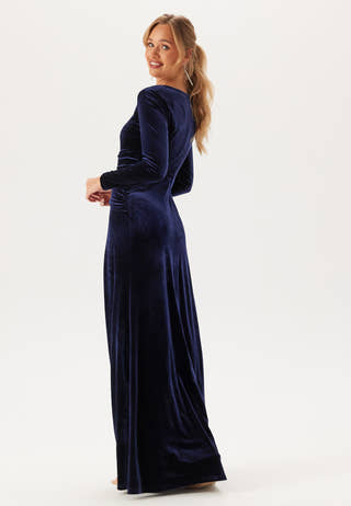Square Neck Velvet Maxi Dress