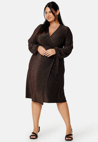 Sparkling Midi Wrap Dress