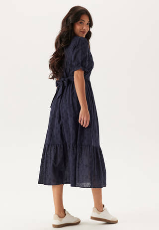 Broderie Anglaise V-Neck Dress