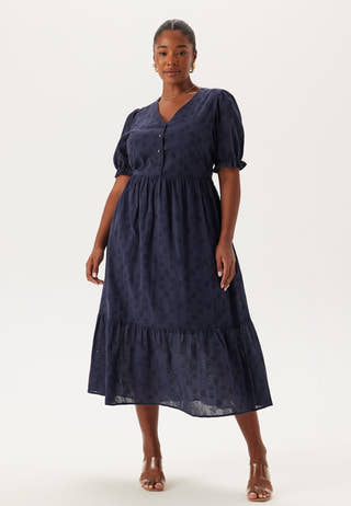 Broderie Anglaise V-Neck Dress
