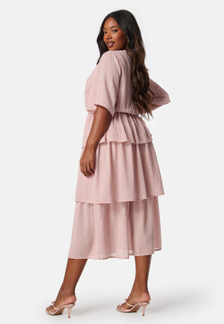 Butterfly Sleeve Flounce Dress