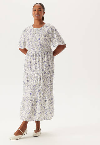 Butterfly Sleeve Viscose Midi Dress