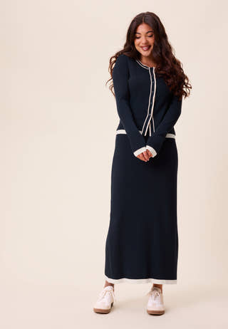 Contrast Knitted Cardigan