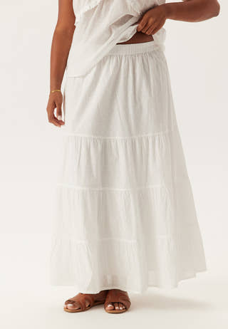 Cotton Dobby Dot Maxi Skirt