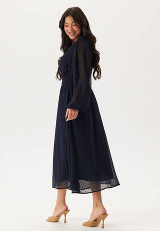 Dobby Dot Smock Midi Dress