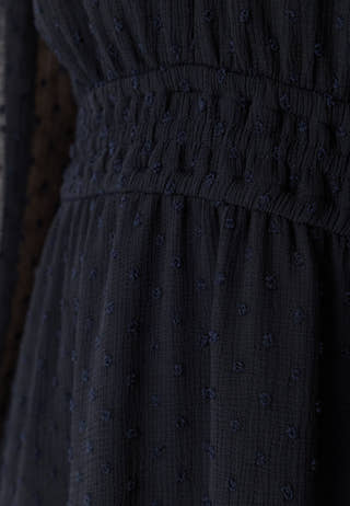 Dobby Dot Smock Midi Dress