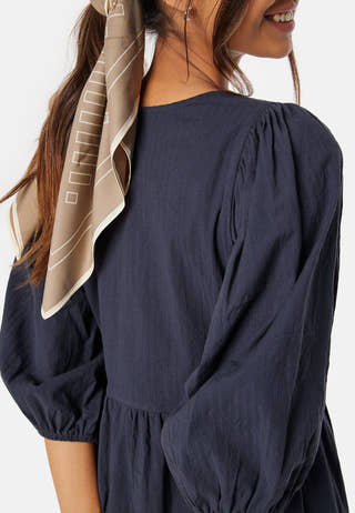Balloon Sleeve Cotton Dress