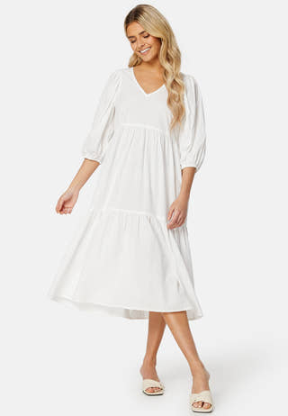 Balloon Sleeve Cotton Dress