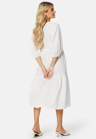 Balloon Sleeve Cotton Dress
