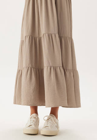 Frill Neck Tiered Maxi Dress