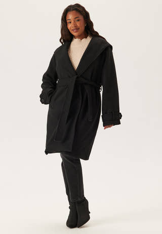 Hooded Wool Mix Coat