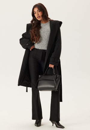 Hooded Wool Mix Coat