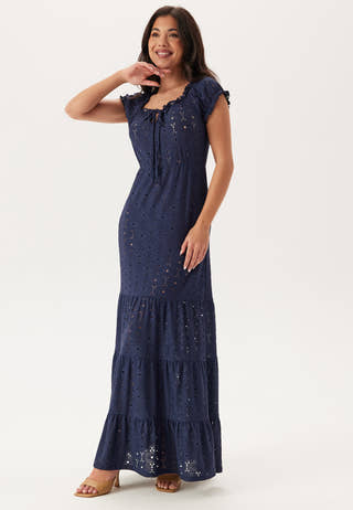 Jersey Broderie Anglaise Maxi Dress