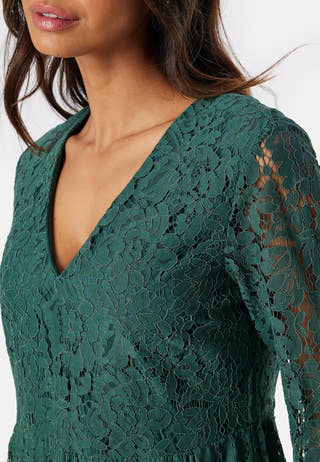 V-neck Lace Midi Dress