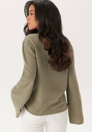 Linen Wide Sleeve Blouse